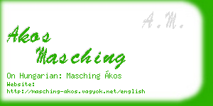 akos masching business card