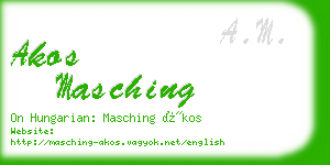 akos masching business card